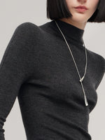 Cashmere Mulberry Silk Tencel Blend Women Knit Top GOELIA