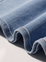 Blue High Waist Slit Denim Skirt GOELIA