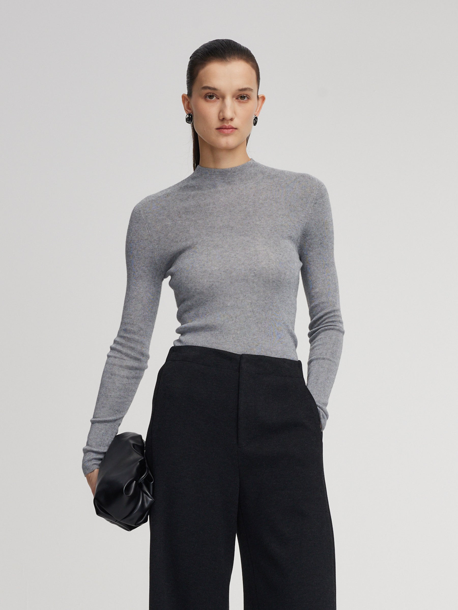 [Preview] Cashmere Mulberry Silk Lyocell Blend Women Knit Top GOELIA