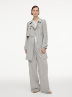 [Preview] Triacetate Blend Drawstring Waist Women Trench Coat GOELIA
