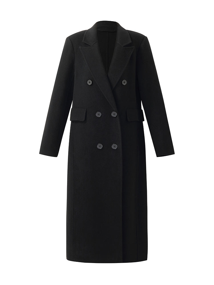 Cashmere Wool Double-Faced Notched Lapel Women Overcoat main image 0