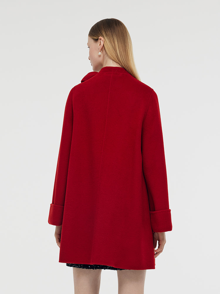 rolarola★人気★WOOL SINGLE COAT_4色 Felt coat with fur collar Lufrida | 42 | K41650-9900_42