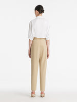 Puff Sleeves V-Neck Women Shirt With Silk Scarf GOELIA