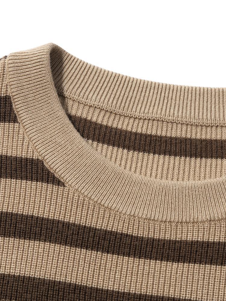 Machine Washable Wool Stripe Women Sweater GOELIA