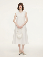 100% Cotton Rope Embroidered Women Sleeveless Maxi Dress GOELIA