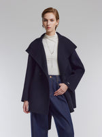 [Preview] Wool Cashmere Blend Double-Faced Women Wrap Coat GOELIA