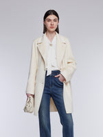 [Preview] Wool Blend Tie Neck Women Knit Top With GO Buckle GOELIA