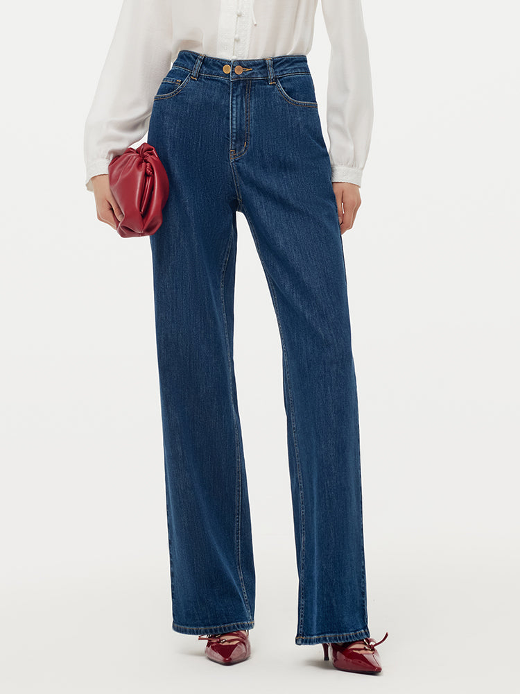 Denim Adjustable Waist Women Jeans GOELIA