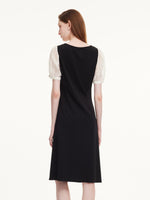 Color Block Square Neck Women Knit Mini Dress GOELIA