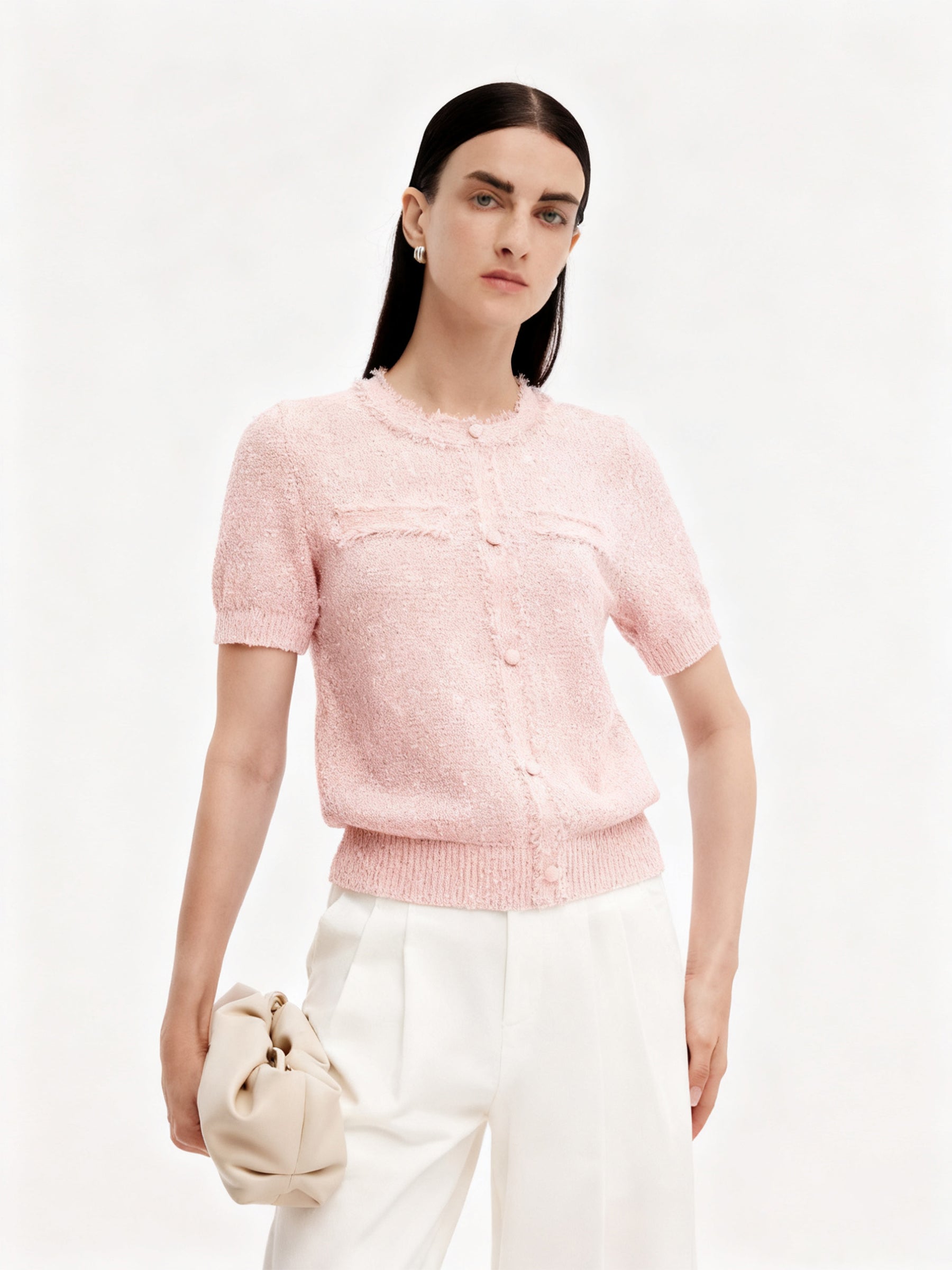 Frayed Edge Women Knit Top GOELIA