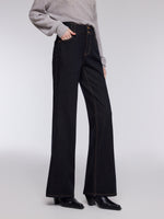 [Preview] Denim Fleece Lined Women High-Waisted Flared Jeans GOELIA