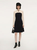 Lyocell Wool Blend Women Knit Qipao Midi Dress GOELIA