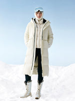 Thermal Tech Back Hooded Unisex Long Goose Down Coat GOELIA