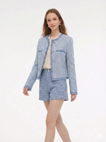 Cotton Blend Tweed A-Line Women Shorts GOELIA