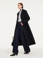 Cashmere Wool Blend Notched Collar Double-Faced Women Overcoat GOELIA