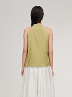 100% Linen Women Halter Tank Top GOELIA