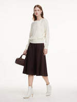 Lyocell Wool Blend Asymmetrical Neck Women Knit Top GOELIA