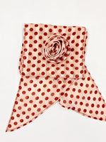 Polka Dots Scarf With Floral Clip GOELIA