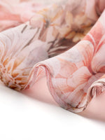 10MM Mulberry Silk Floral Print Women V-Neck Maxi Dress GOELIA