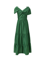 Tencel Blend Convertible Neckline Women Maxi Dress GOELIA