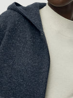 100% Brushed Wool Zip-Up Unisex Hoodie GOELIA