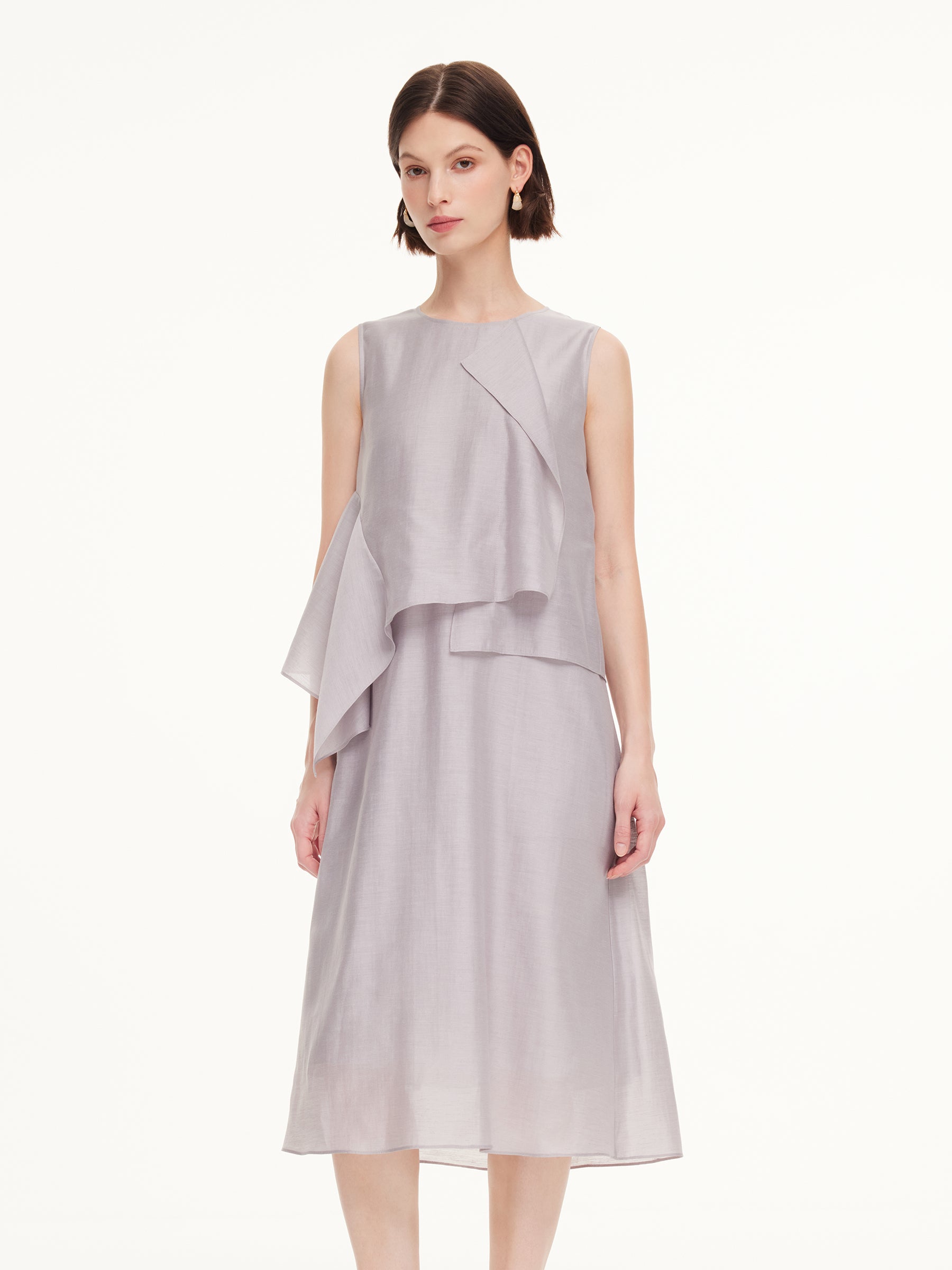 Tencel Acetate Linen Blend Tank Top And Skirt Two-Piece Set GOELIA