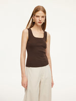 Square Neck Women Knit Tank Top GOELIA