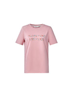 [Preview] Cotton Beaded Letter Women T-Shirt GOELIA