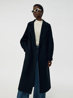 Cashmere Wool Double-Faced Longline Women Wrap Overcoat GOELIA