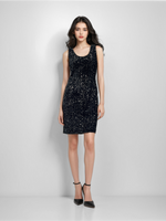 Velvet Sequins Women Mini Vest Dress GOELIA