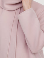 Tencel Wool Blend Double-Faced Women Coat With Fringe Scarf GOELIA