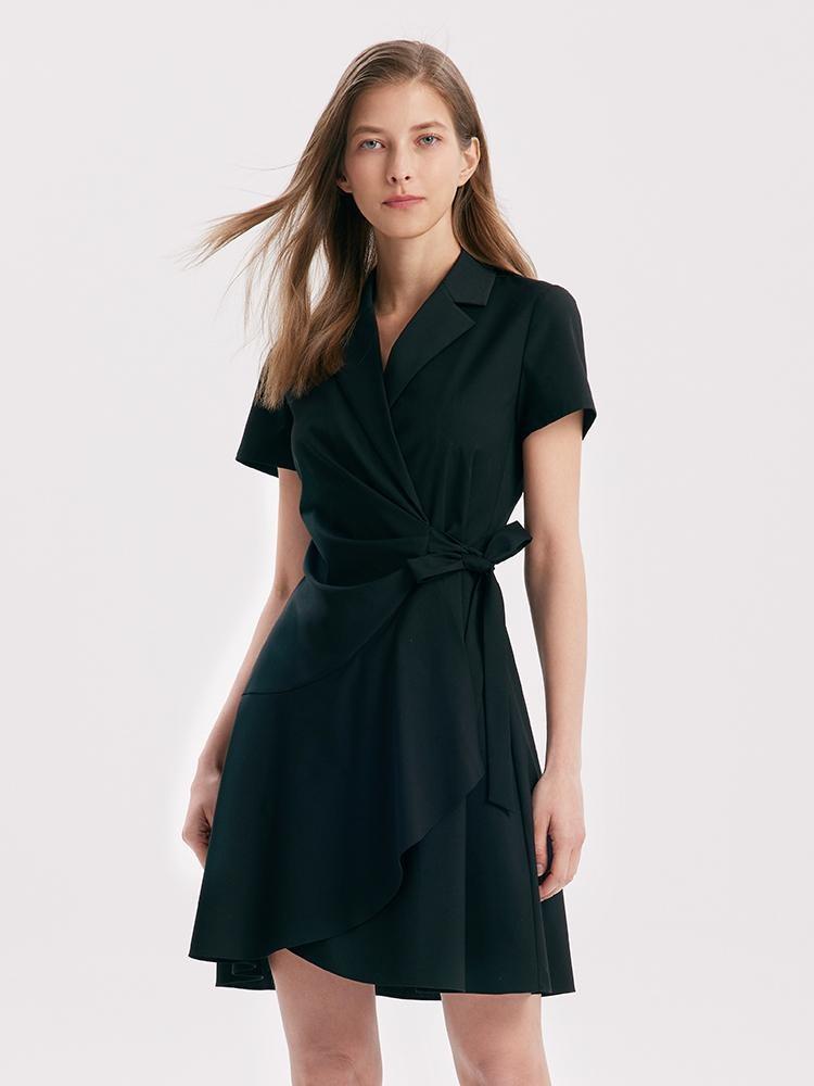 V-neck Lapel Lace-Up Blazer Mini Dress – GOELIA
