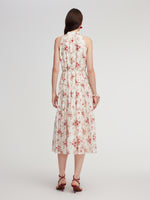 Tencel Blend Floral Print Women Halter Maxi Dress GOELIA
