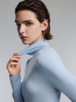 [Preview] 100% Wool Turtleneck Women Seamless Knit Top GOELIA