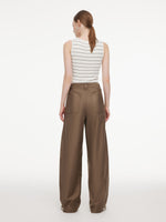 Tencel Cotton Blend Women Curved Leg Pants GOELIA