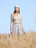 Wool Openwork Women Crop Knit Top With Camisole GOELIA