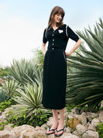 V-Neck Cut-Out Knitted Top And Half Skirt Two-Piece Set GOELIA