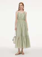 Tencel Blend Women Strap Maxi Dress GOELIA