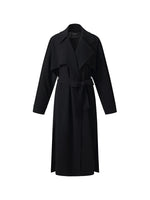 Triacetate Magnetic Button Cuffs Women Trench Coat With Belt GOELIA