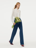 Tie Front Neck Women Blouse GOELIA