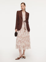 10MM Mulberry Silk Paisley Print Women Maxi Dress With Two Self-Tie Belts GOELIA