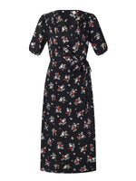 [Preview] 16MM Mulberry Silk Floral Print Women Maxi Wrap Dress GOELIA