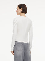 Cotton Blend Round Neck Women Long Sleeve T-Shirt GOELIA