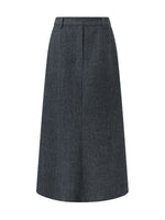 100% Washable Wool Back Slit Women Mermaid Skirt GOELIA