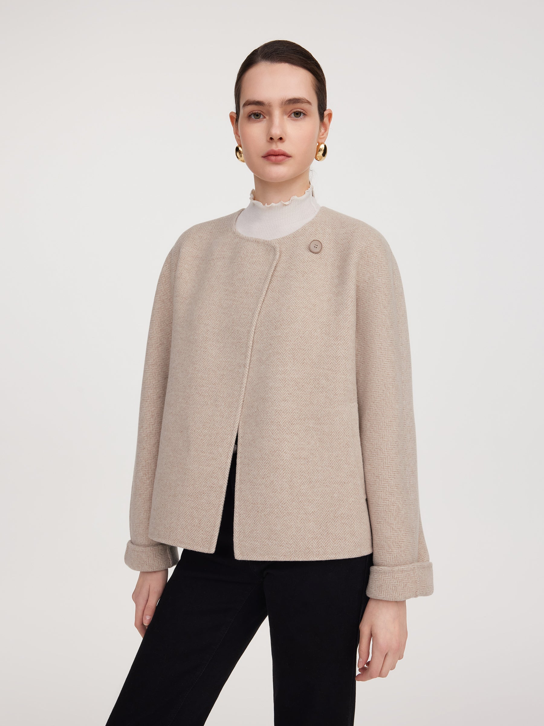 Cashmere Wool Blend Double-Faced Women Jacket GOELIA