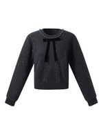 Sequins Beaded Round Neck Women Sweater GOELIA
