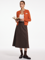 100% Merino Wool Contrasting Buttons Women Cardigan GOELIA