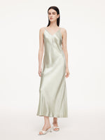 100% Acetate Women Slip Maxi Dress GOELIA