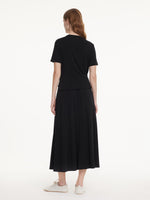 Modal Tie Front Stretch Knit Top And Skirt Two-Piece Set GOELIA