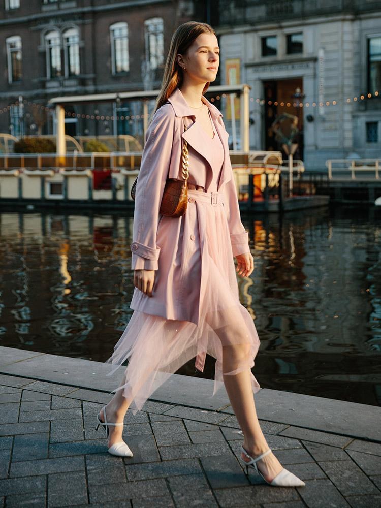 muguet rose midi trench coat ダークベージュ muguet rose midi trench coat ダークベージュ muguet rose midi